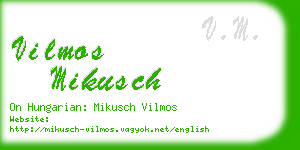 vilmos mikusch business card